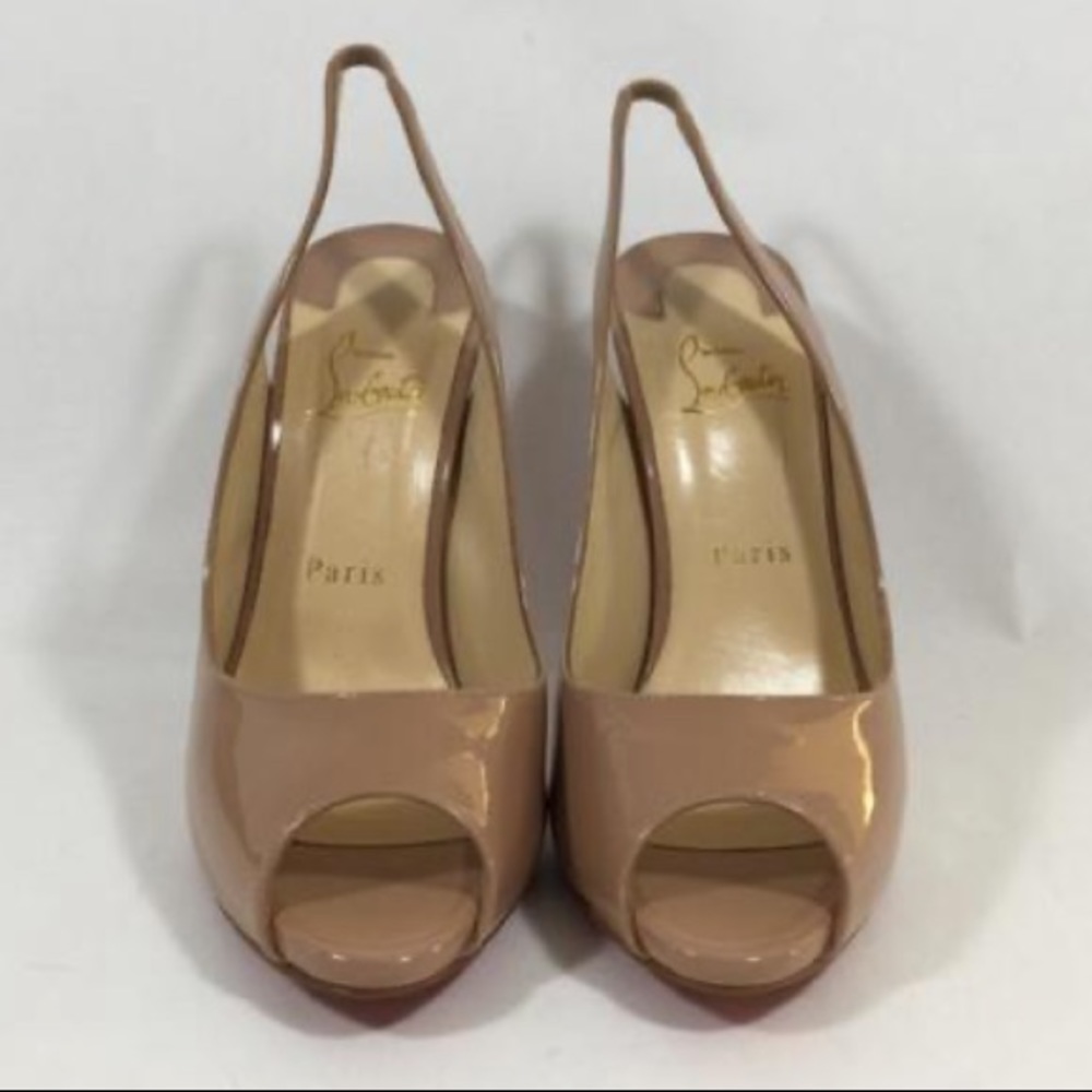 Christian Louboutine Nude 120 Slingback Pumps